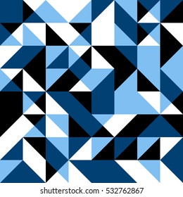 Blue seamless background with geometric shapes. 