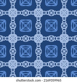 Fondo azul transparente. Diseño de patrones geométricos en símbolos aztecos, estilo étnico. Borrador negro y blanco, ideal para los hombres camisa, moda masculina, moda infantil, bolso, tapiz, fondo.