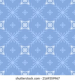 Blue Seamless background. Geometrical Pattern design in Aztec symbols, Ethnic Style. Black and White embroidered, ideal for men shirt, male fashion, kid fashion, bag, Wallpaper, backdrop.
