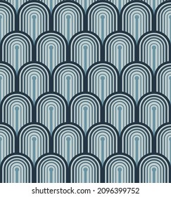 BLUE SEAMLESS BACKGROUND WITH MULTICOLORED ARCHES