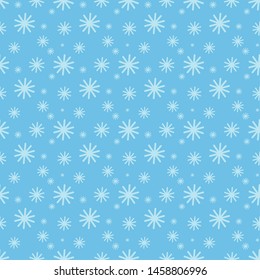 Blue seamless background with snowflakes. Vector snowflakes ornament. Christmas background. 