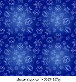 
Blue seamless background with snowflakes, vector
