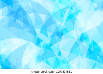 Blue seamless background in the suprematism style. Vector. Curves and triangles.