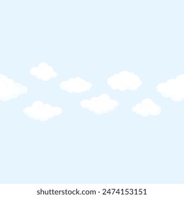 Borde azul sin fisuras de nubes blancas 