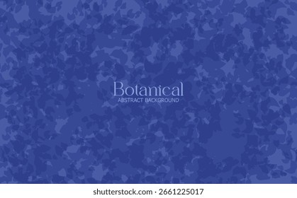 Blue Seamless Botanical Pattern with Leaves and Elegant Foliage