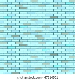 blue seamless bricks wall, abstract texture; vector art illustration