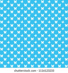 Blue seamless butterfly pattern, butterflies vector background
