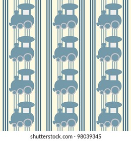 Blue seamless children background with trains