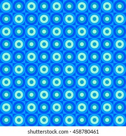 Blue. Seamless circles texture. Vector art.