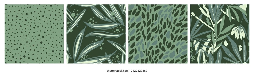Blauer, nahtloser, kreativer Blattstoff Kunst. Helle, kontingente, klassische Frühlingsfläche, Nahtlose Textur. Pastellfarbener, abstrakter, frischer Hintergrund. 
