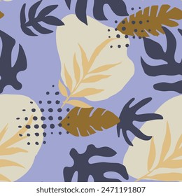 Blue Seamless Creative Isolated Invitation Wallpaper. White Repeated Decoration Plant Artwork, Seamless Pattern. Hippie Endless Nature Simple Shape Vector. 