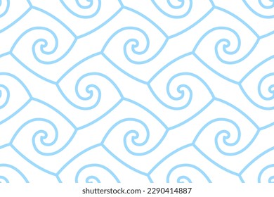 Ilustración vectorial de ondas onduladas sin costura azul. Color global