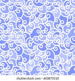 Blue Seamless Curved Lines Pattern Sea Stock Vector (Royalty Free ...