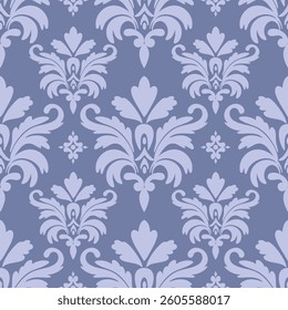 Blue seamless damask pattern, vector illustration elegant for textile, wall paper, bedding, curtains, cushion, scarf, rug, vintage, luxury, Victorian