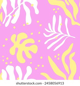 Blue Seamless Decoration Simple Style Vector. Hippie Continuous Summer Graphic Paint, Seamless Design. Colorful Repeated Nature Garden Artwork Background. 