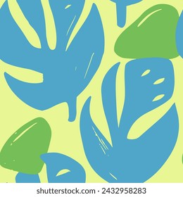 Blue Seamless Doodle Beauty Decor Vector. Orange Repeated Elegant Blossom Watercolor, Seamless Texture. Dark Continuous Abstract Tropic Invitation Background. 