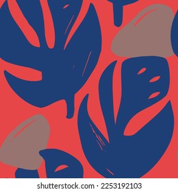 Blue Seamless Doodle Modern Textile Wallpaper. Green Repeated Summer Vintage Shape, Seamless Backdrop. Dark Endless Classic Branch Lines Art. 