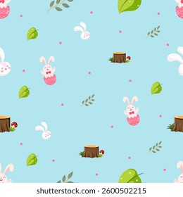 Blue Seamless Easter Celebration Pattern