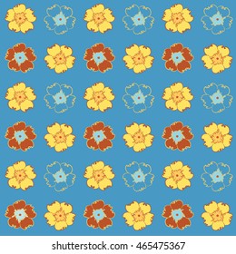 Blue seamless floral patterns. Antique japanese style. Sakura retro background.
