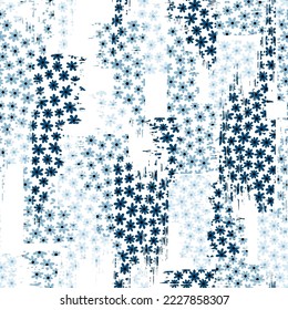 blue seamless floral vector small flowers pattern of white