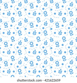 blue seamless flower pattern