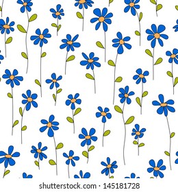 blue seamless flowers