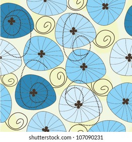  Blue seamless flowers pattern