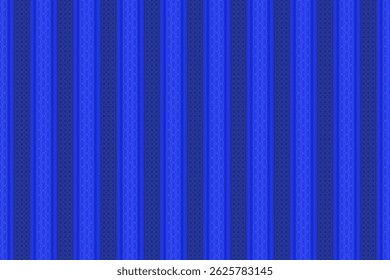 Blue seamless geometric background. Vertical stripes with squares. Endless flat vector design.