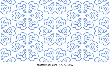Blue  Seamless geometric pattern background. Vector Ornament for your design templates. 