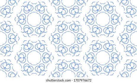 Blue  Seamless geometric pattern background. Vector Ornament for your design templates. 