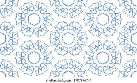 Blue  Seamless geometric pattern background. Vector Ornament for your design templates. 