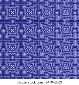 blue seamless geometric pattern, background vector.