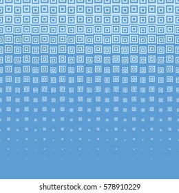 Blue seamless halftone background with square dots. EPS vector illustration