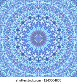 Blue seamless kaleidoscope pattern background design - abstract symmetrical vector mandala wallpaper graphic from triangles