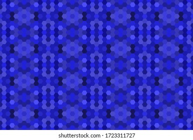 Patrón azul de mosaico sin fisuras. Fondo hexagonal abstracto para papel pintado, fondo, banner, plantilla, ilustración, tela y otras aplicaciones. Vector.