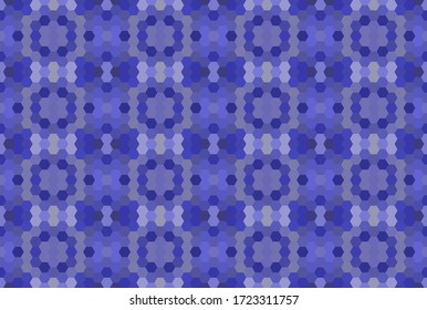 Blue seamless mosaic pattern. Abstract hexagon background for wallpaper, backdrop, banner, template, illustration, fabric and other applications. Vector.