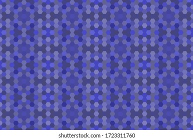 Blue seamless mosaic pattern. Abstract hexagon background for wallpaper, backdrop, banner, template, illustration, fabric and other applications. Vector.