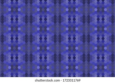 Blue seamless mosaic pattern. Abstract hexagon background for wallpaper, backdrop, banner, template, illustration, fabric and other applications. Vector.