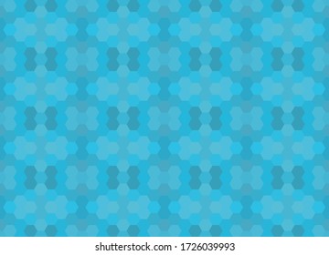 Patrón de mosaico sin costuras azul. Resumen de fondo hexágono para papel de pared, fondo, banner, plantilla, ilustración, tela y otras aplicaciones. Vector.