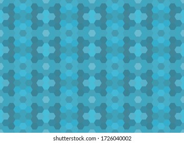 Patrón de mosaico sin costuras azul. Resumen de fondo hexágono para papel de pared, fondo, banner, plantilla, ilustración, tela y otras aplicaciones. Vector.