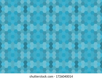 Blue seamless mosaic pattern. Abstract hexagon background for wallpaper, backdrop, banner, template, illustration, fabric and other applications. Vector.