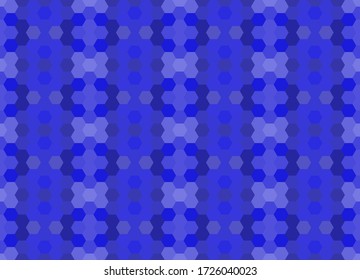 Blue seamless mosaic pattern. Abstract hexagon background for wallpaper, backdrop, banner, template, illustration, fabric and other applications. Vector.