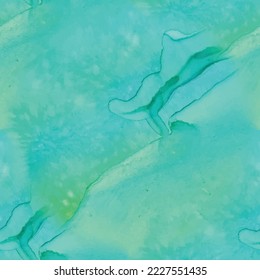 Blauer nahtloser Ozean. Wasserozeanhintergrund. Abstrakte Wiederholung der Farbe des grünen Wassers. Farbverlauf-Hintergrund des Meeres. Weicher, nahtloser Hintergrund. Seepastellgemälde. Aquarelle Textur. Grüner Tintenfisch.