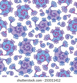 blue seamless paisley background