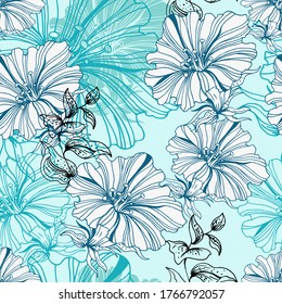 patrón transparente, flores abstractas, ilustración vectorial