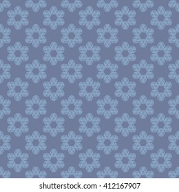 blue seamless pattern with abstract flowers