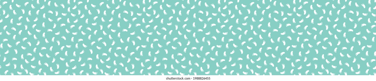 Blue seamless pattern with baby footprints