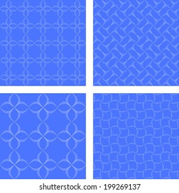 Blue seamless pattern background set - vector version 