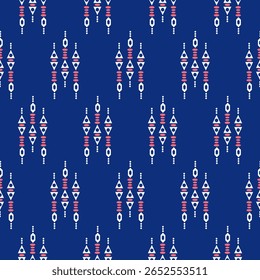 Padrão sem emenda azul por geometria Índio nativo americano Navajo Asteca Étnica Tradicional Decoração Abstrata Tribo Têxtil 