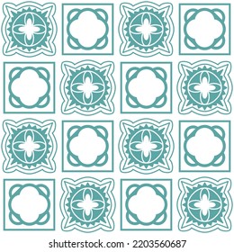 Patrón azul transparente para azulejos de cerámica de estilo retro portugués español, azul blanco pastel